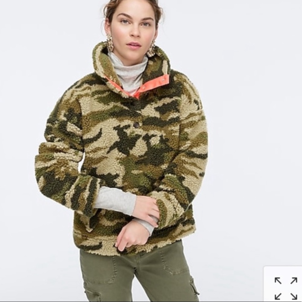 J. Crew Vintage Snap Fleece Camo